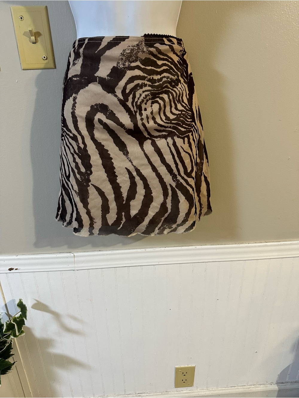 Princess Polly Beige and Black Zebra Print Mini Skirt